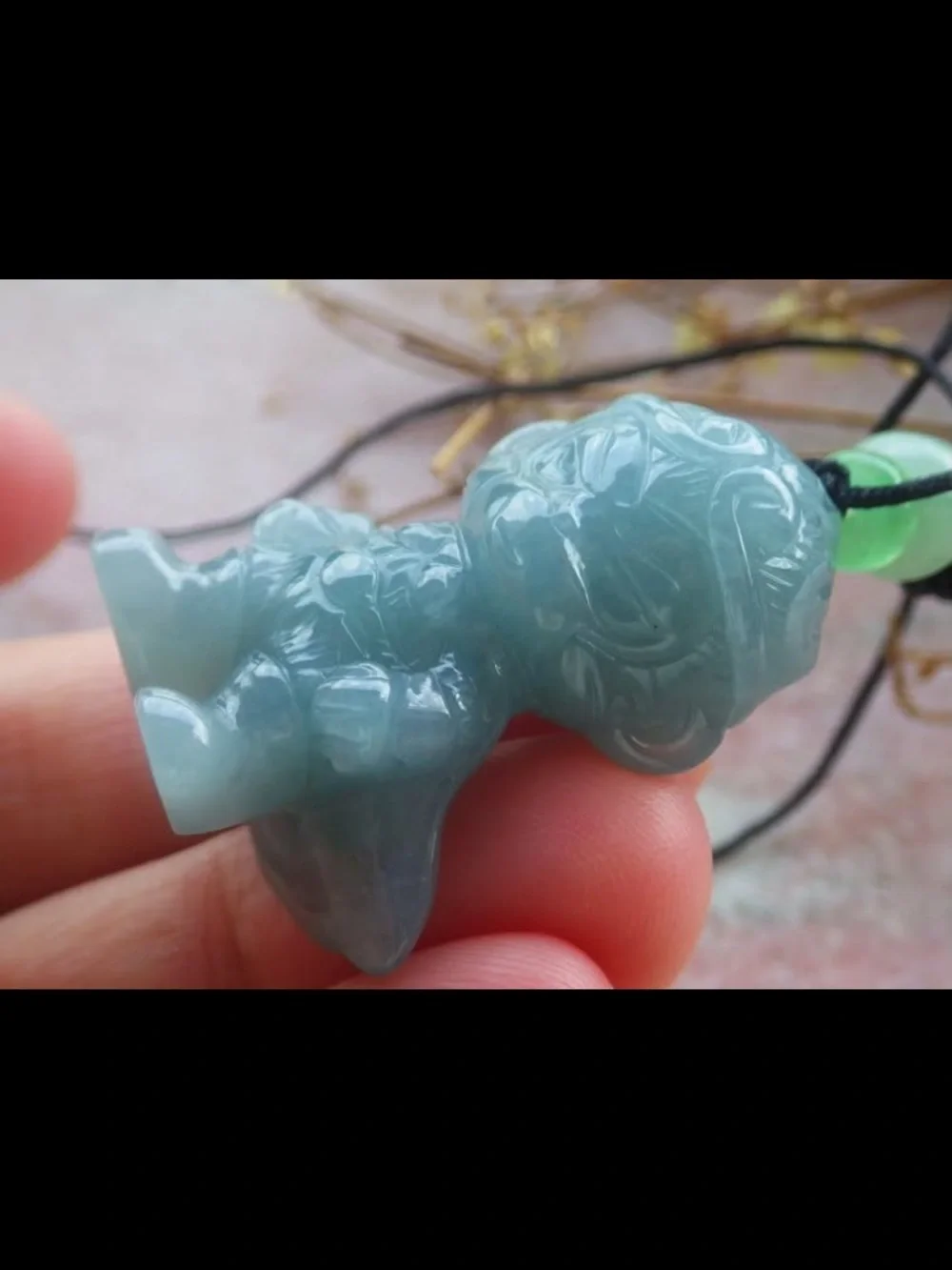 Blue Stone certificate jadeite Jade sun wukong Pendant monkey king water blue